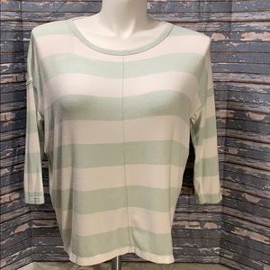 Calvin Klein Performance striped 3/4 sleeve tee.